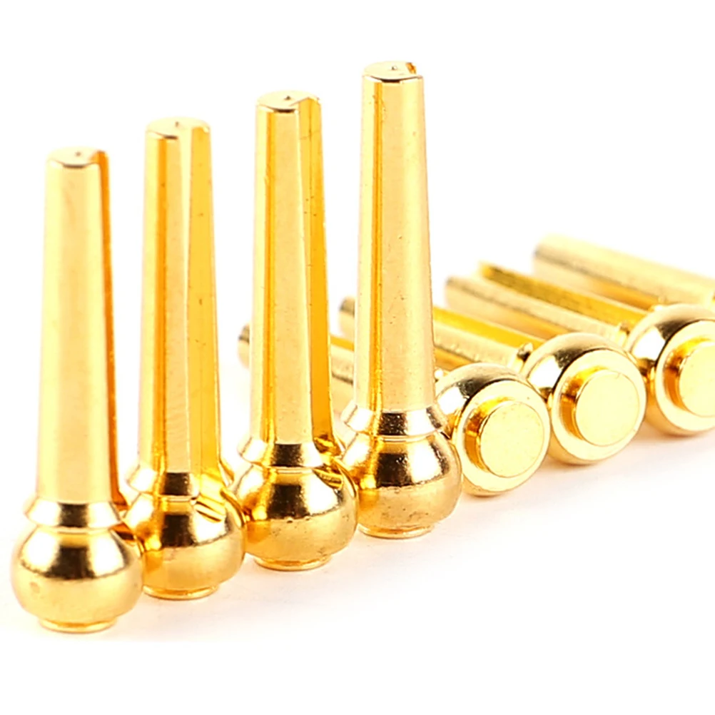 

6 Pcs Guitar String Nails Studs Bridge Accessories Clamp Pin Guitars Replacement Metal Pins Brass