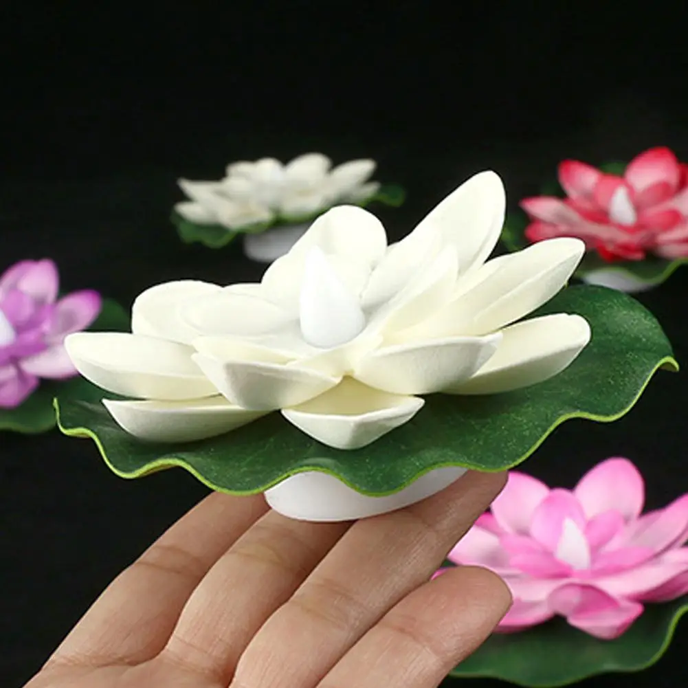 Solar Floating Pool Lights Outdoor Lotus Pond Decoration RGB LED Lamp Lotus Waterproof D3Z7