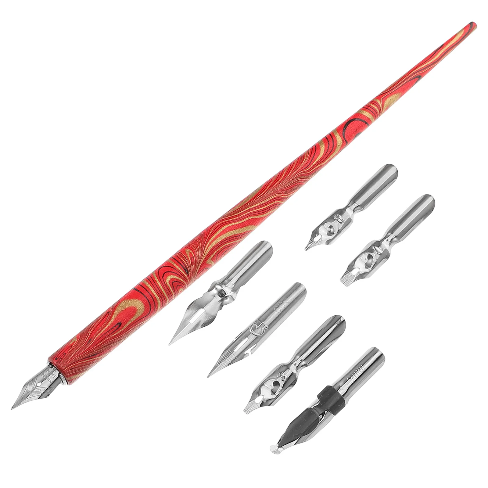 

1 set 1 Set Dip Pen Kit: Vintage Calligraphy Fountain Pen With Straight Oblique Nibs Smooth Writing Portable Sketching Practice