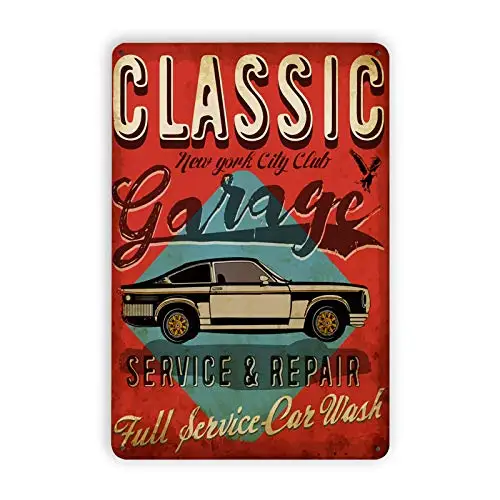 Fesy Garage Metal Signs,Garage for Man Cave,Classic Garage,Wall Decor for Home Garage,8x12in(196CK-31)