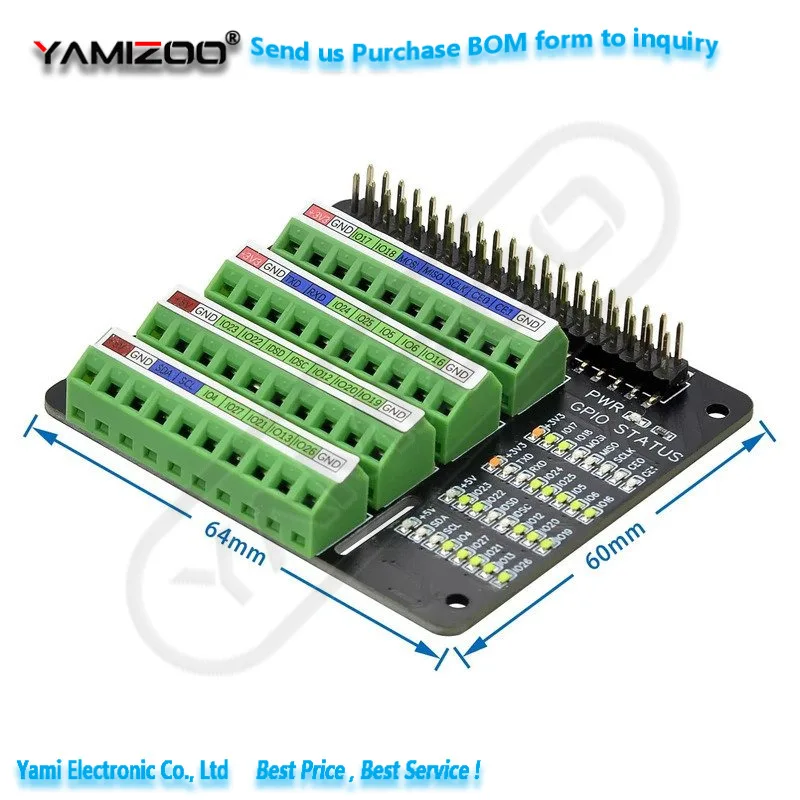 Gpio expansion extension board schrauben anschluss hut für himbeer pi 2b/3b/3b/4b/null/null w – Detail 1