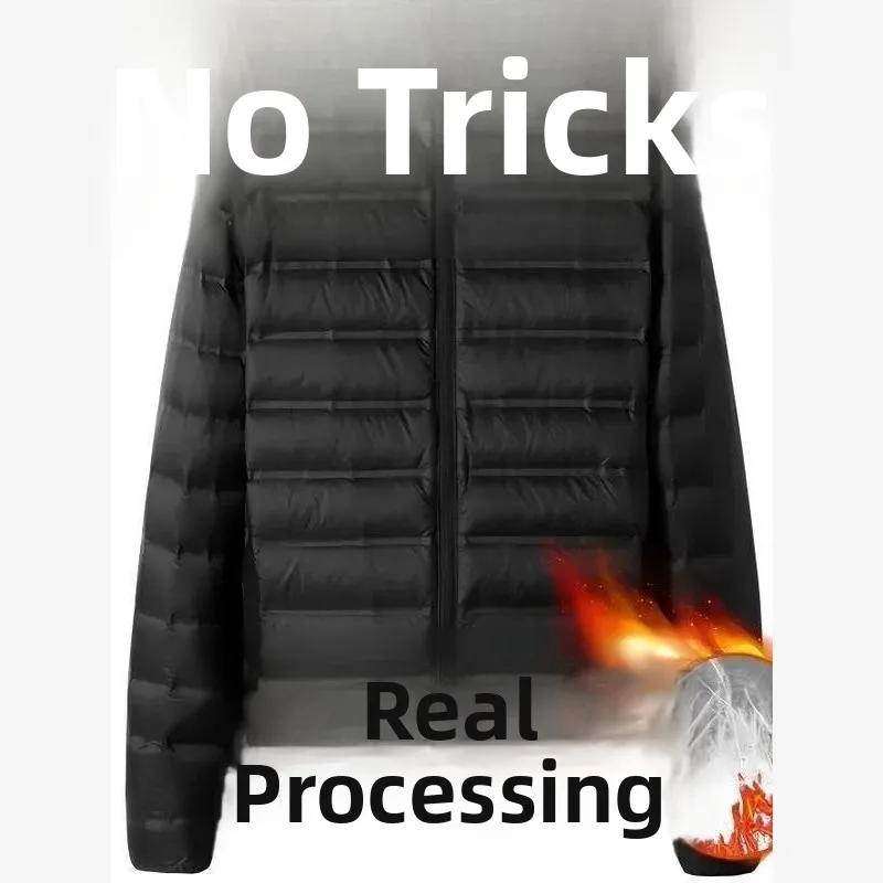 

Ultra-Light down Cotton Jaet Spring Sle Men's Faion Slim Fit Traditional Stand Collar Regular Length Silk Cotton Filling