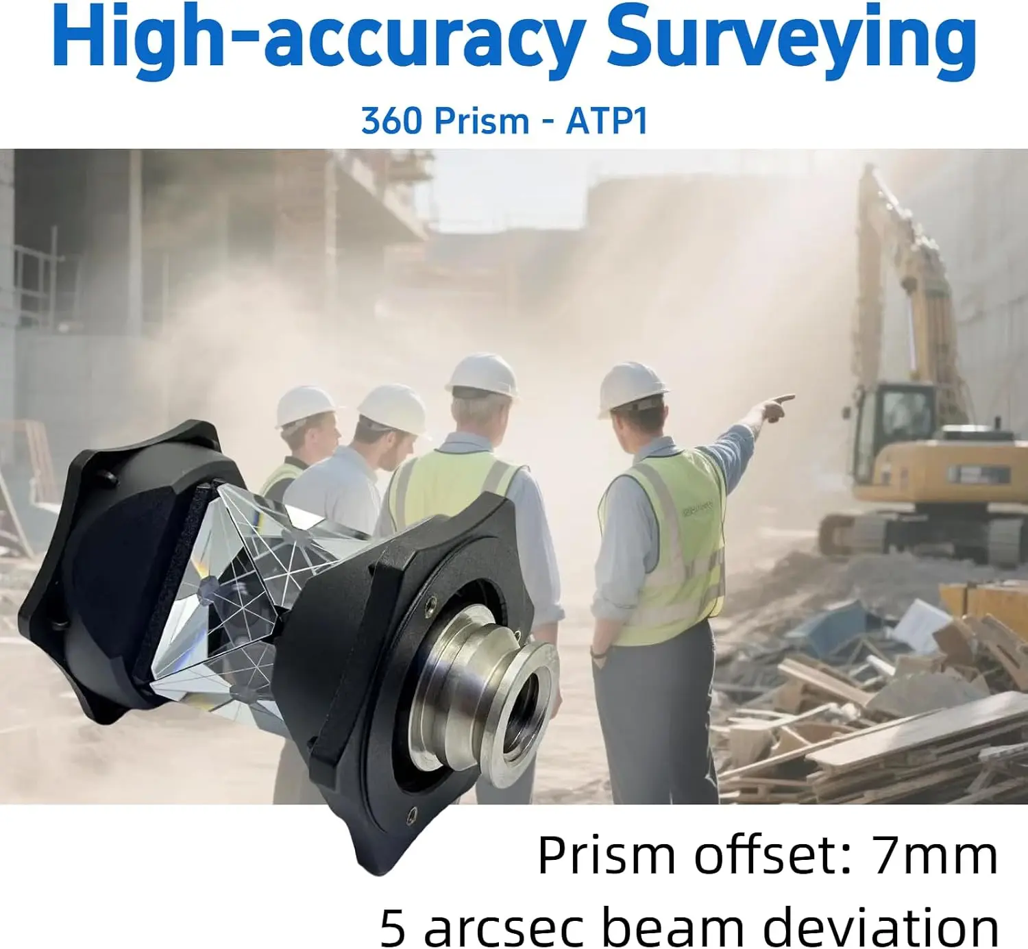 Total Station Prism, 360° Reflective Survey Prisms, 5/8-11 Female Thread Compatible with Topc0n Sokkia Land Surveying Equipment,