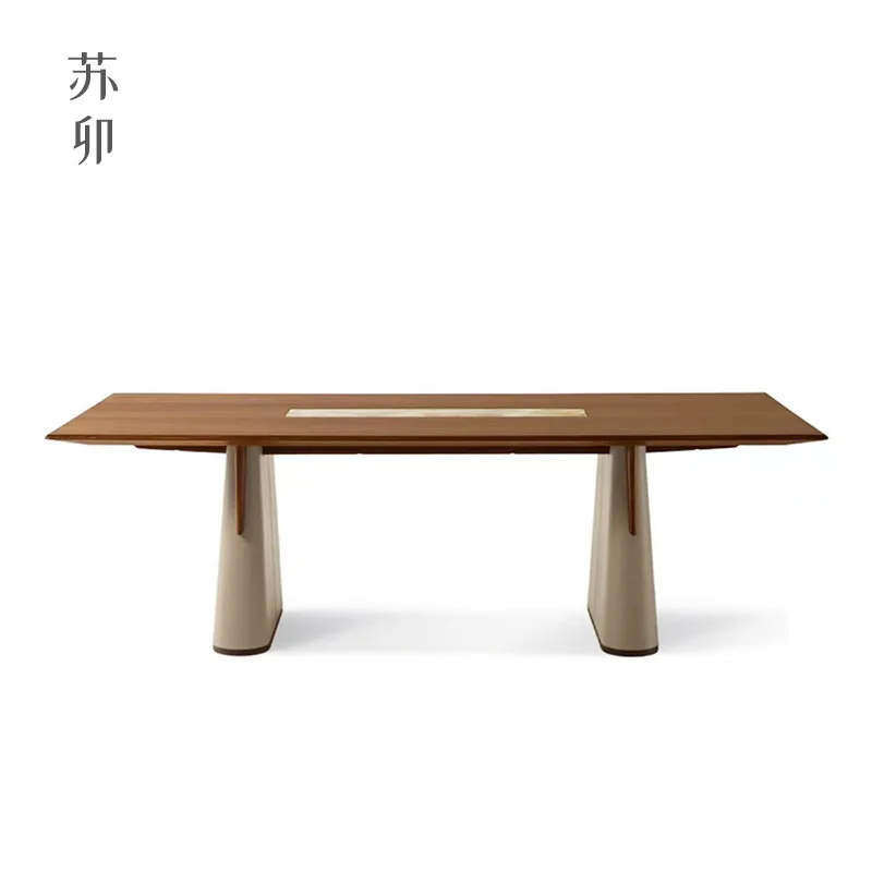 New wood tea table and chair combination integrated dry and wet tea table Italian light luxury high-end tea art table