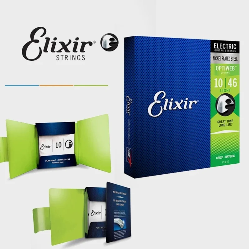 Elixir 19052 Electric Guitar Strings Plated Nickel Steel Guitar Strings Zero sense Coating Prevents corrosion