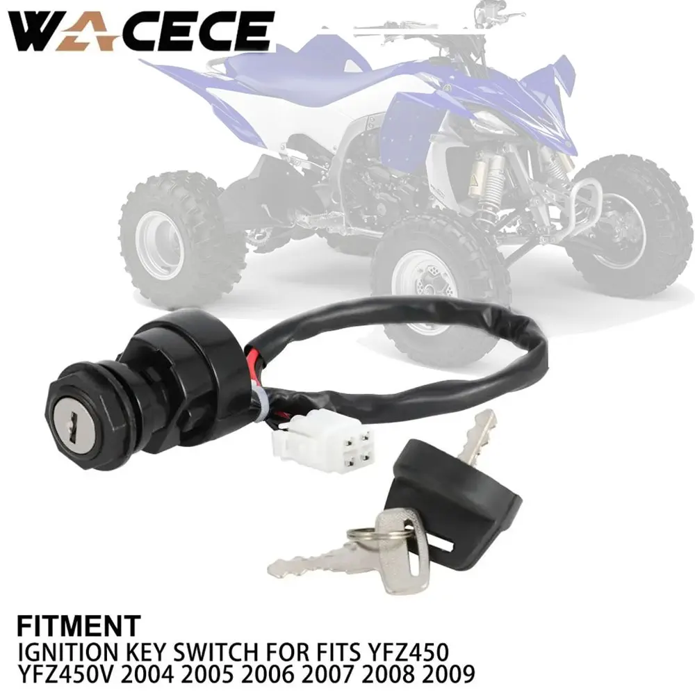 

ATV Motorcycles Accessories Electric Door Lock Plug Ignition Key Switch PP Moto For YAMAHA YFZ450 YFZ450V YFX 450 2004-2009