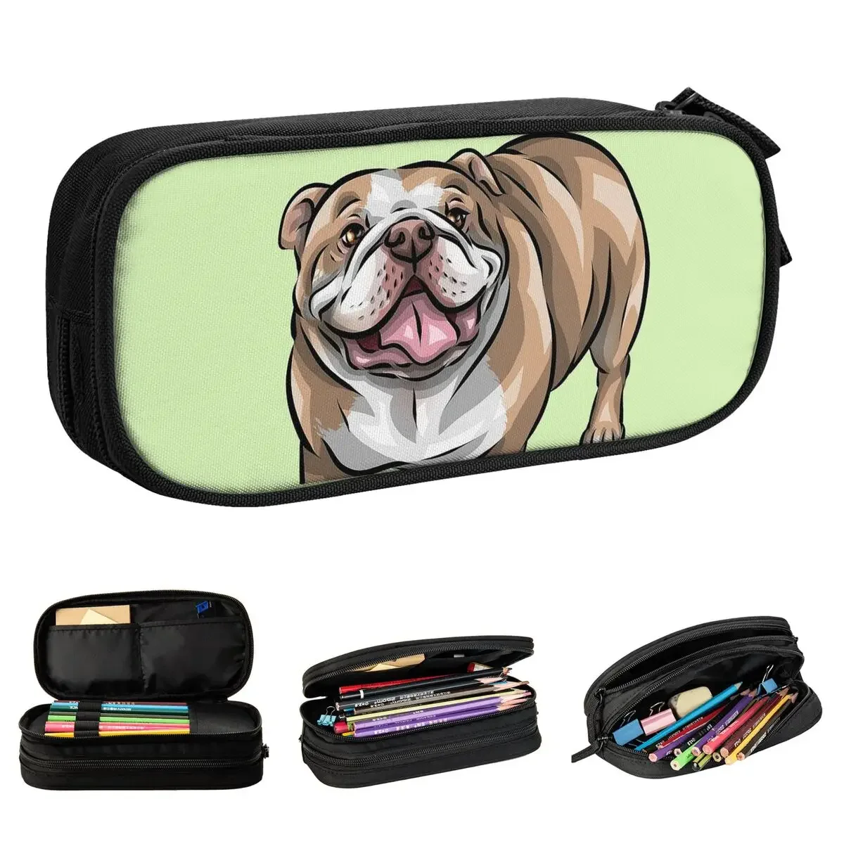 

New English Bulldog Pencil Cases Dogs Lover Pencilcases Pen for Girl Boy Large Storage Bags School Supplies Cosmetic Accessories