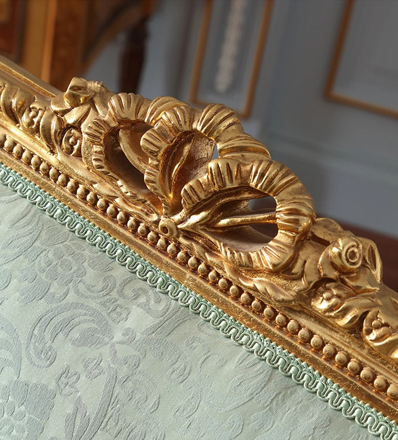 !@Solid Wood Furniture Factory French Antique Gilded Furniture for Living Room Luxury Accent Chair