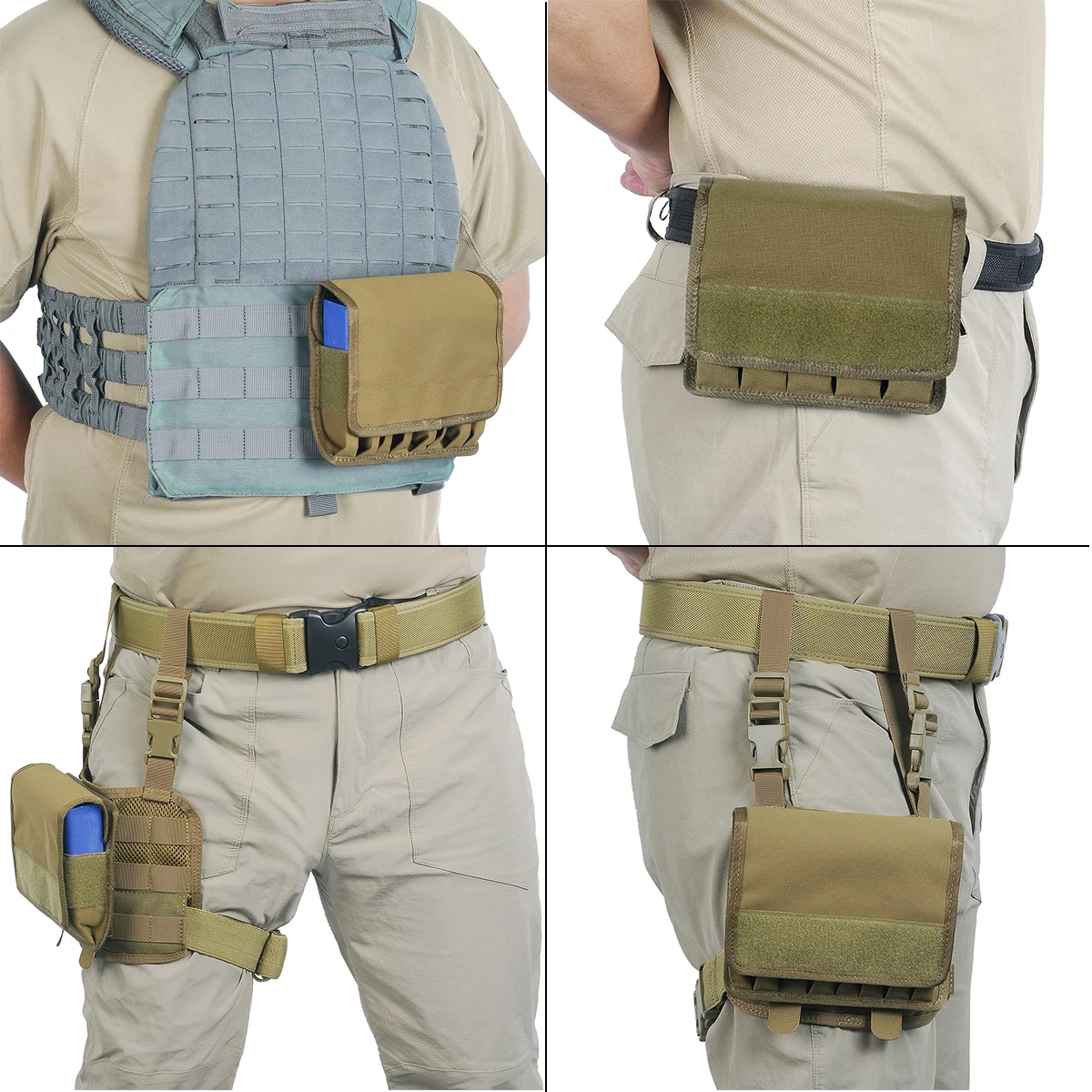 TAFTACFR Tactical Line Magazine Pouch, Molle met verwijderbare flappen, Ammo Mag Holder Past