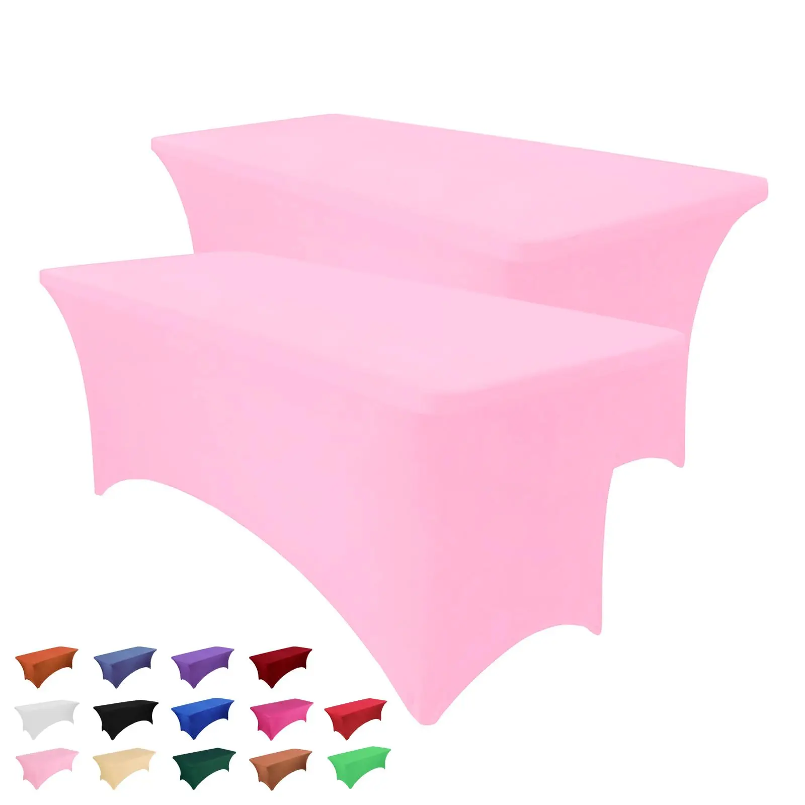 Spandex Pink Table Cloth Stretch Wedding Hotel Party Table Cover for 4ft 5ft 6ft 8ft Folding Table Cocktail Tablecloth