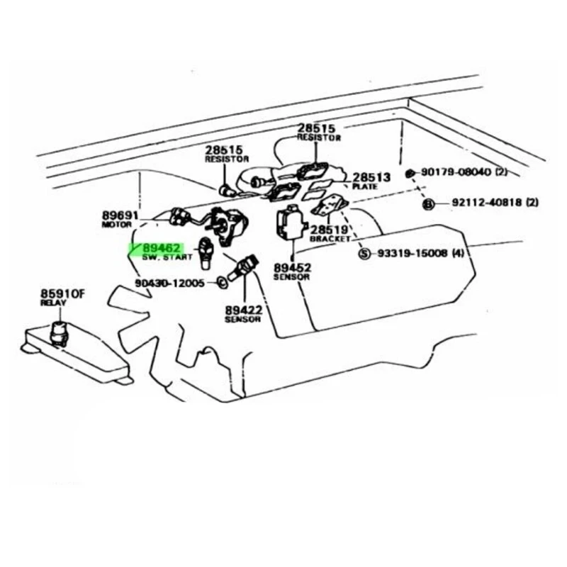 車のインジェクタータイムスイッチ,温度センサー,トヨタカムリ,カローラ4ランナー,ピックアップ,89462-30011, 1992-1998パーツ