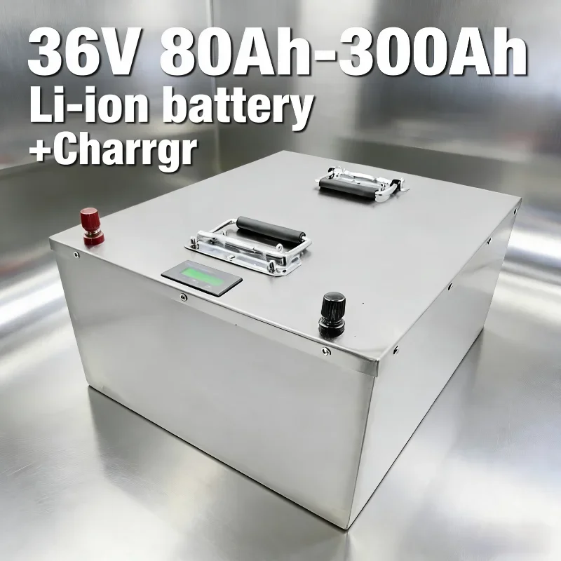 

Литий-ионный аккумулятор 36 В, 80–300 Ач с зарядным устройством, высокая емкость для тележки для гольфа AGV, промышленная система хранения энергии
