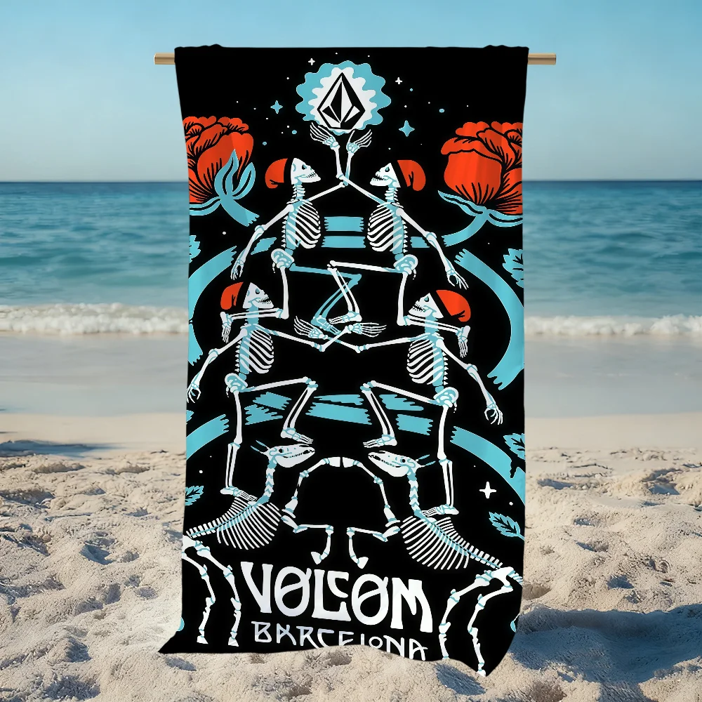 Brand V-Volcom-m Logo Towel Beach Quick Dry Soft Pool Towels Gift for Travel Gym Shower Camping Sports