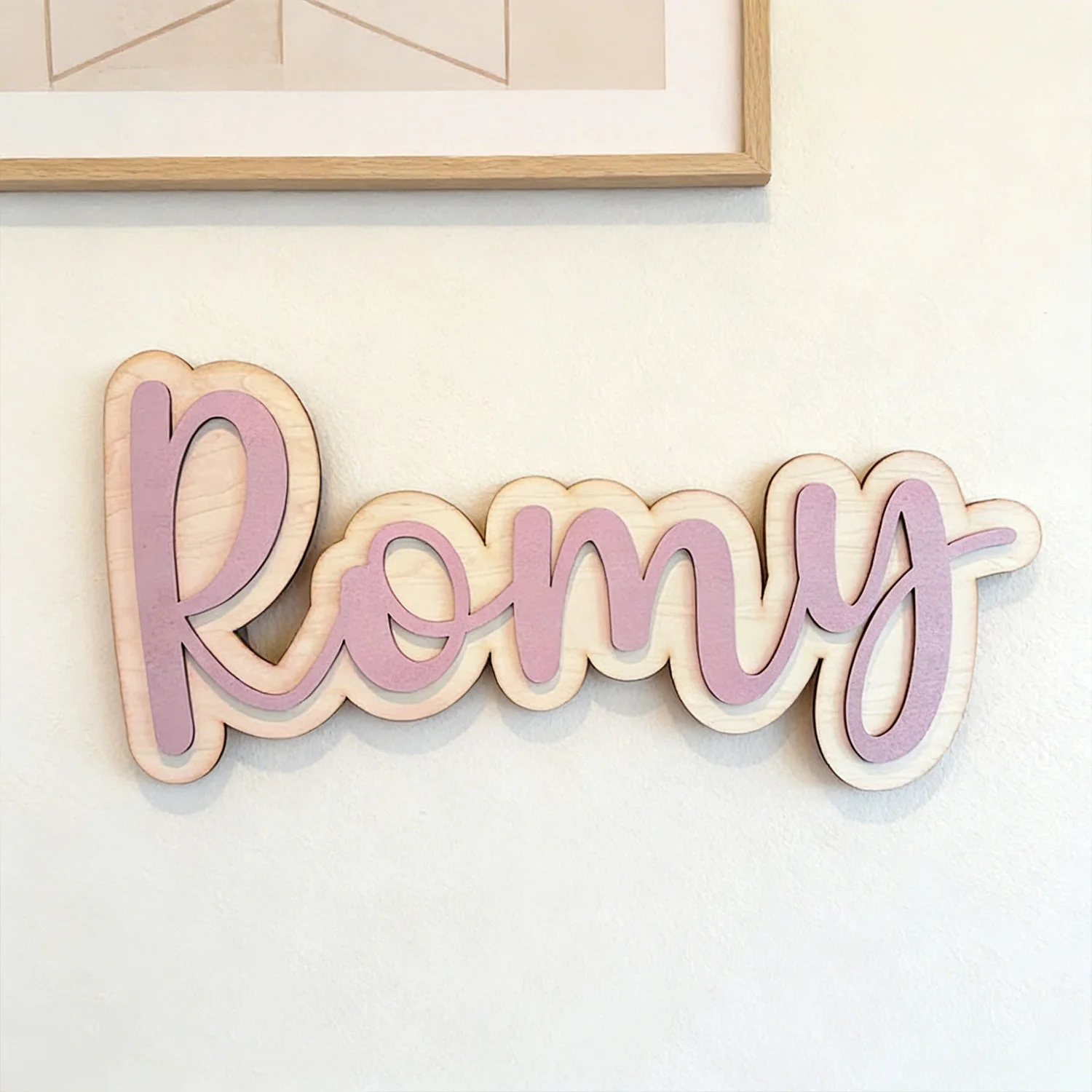 1pc Personalized Double-layer Wooden Surname Brand, Multi Scene Decoration Gift, Birthday Gift, Customized Wooden Souvenir view 6