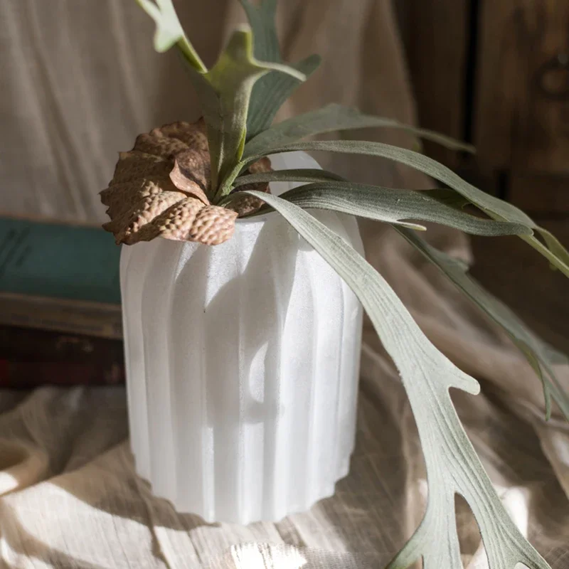 

White Frosted Glass Vase Nordic Minimalist Vases Handmade Glasses Creative Gift Desktop Decorations Вазадекор Украшения