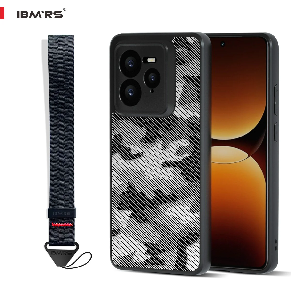 

Army Style Case for realme GT 7 Pro, Military Camo Matte Texture Shockproof Cover with Lanyard, Anti-Scratch Hard Back Cover
