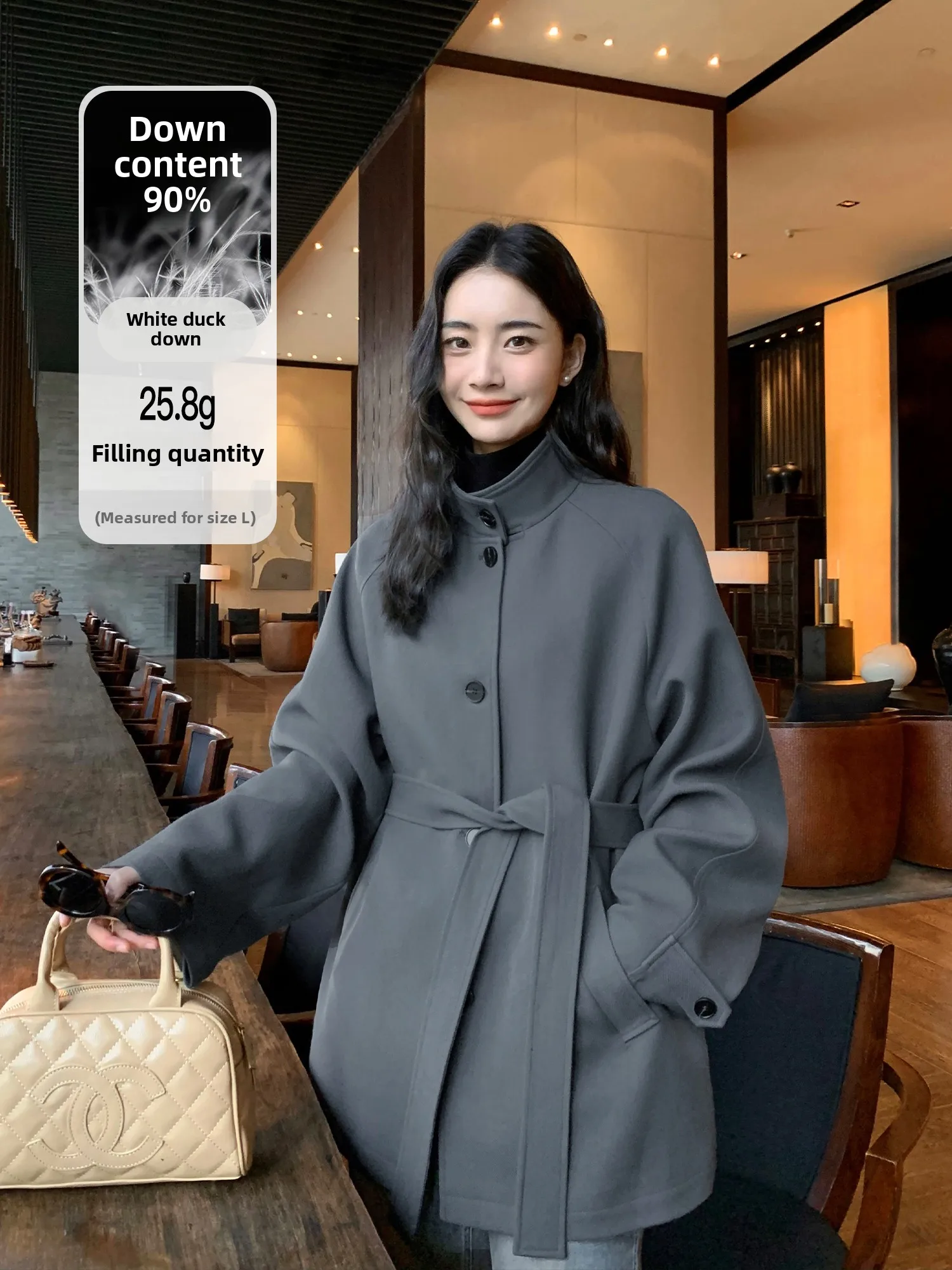 

Женское стеганое пальто Pusumede с воротником-стойкой и поясом, внутреннее пуховое пальто Thi Warm Long Sve, корейский Sle Commute Faion