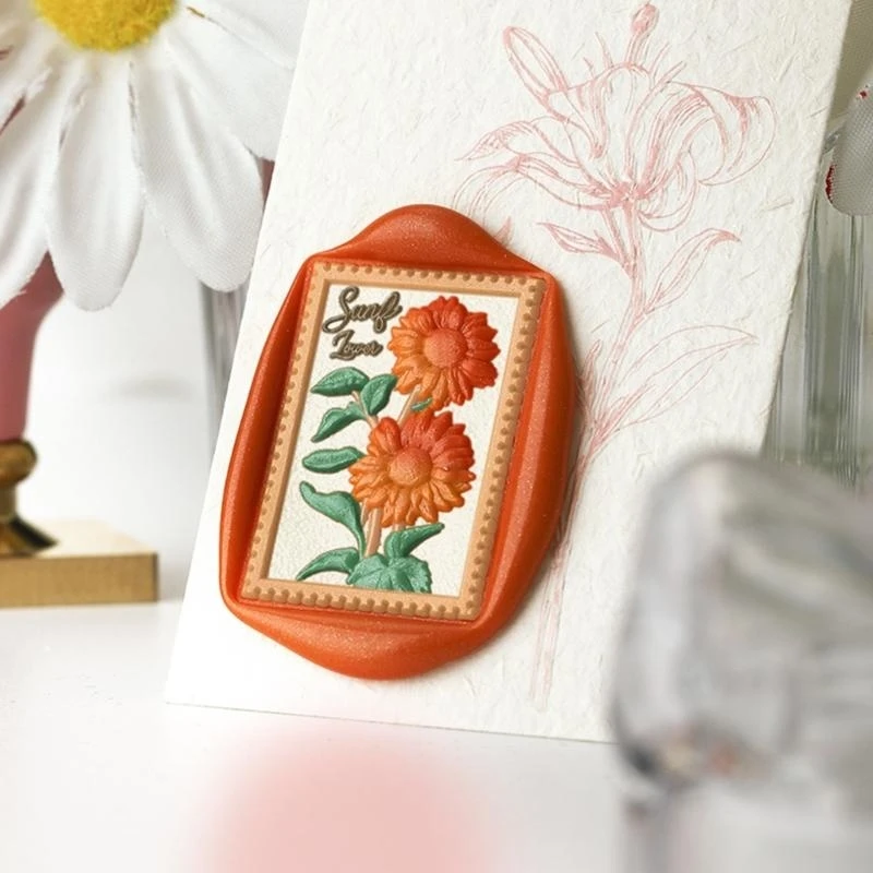 قم بزخارف رأس ختم الختم شمع الختم القابل للإزالة. #3