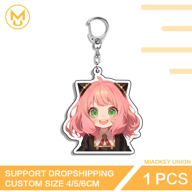 Anya Anime Girl Keepsake Gift Cute Eye Catching Creative Acrylic Keyring Luxury Keepsake Gift Portrait Adorable For Lover Couple