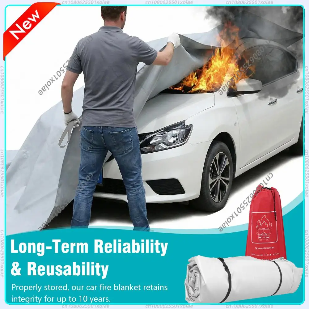 Emergency Fire Suppression Blanket Reusable High Temperature Resistant Fabric Silicone Coated For New Energy Vehicles