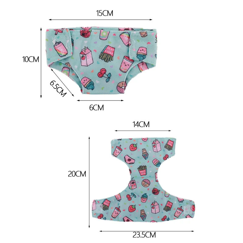 18 estilos de roupa íntima de boneca, roupa íntima diária fofa para roupas de boneca de bebê nascido de 43cm, fraldas de boneca americana de 18 espaços, presentes de nossa geração