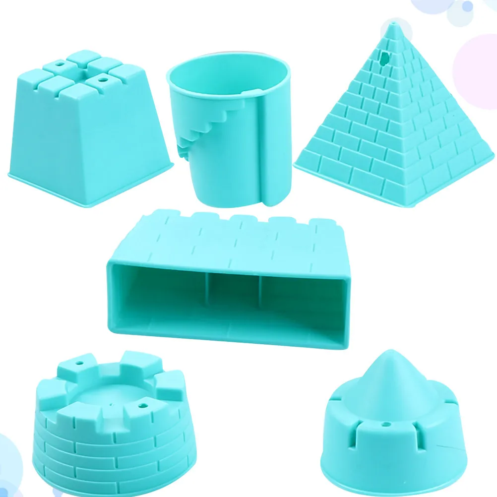 6Pcs Beach Castle Sand Tools Premium Plastic Small Size Lightweight Fun Playing Gift Set Beach Toys Sand-Excavating Tools