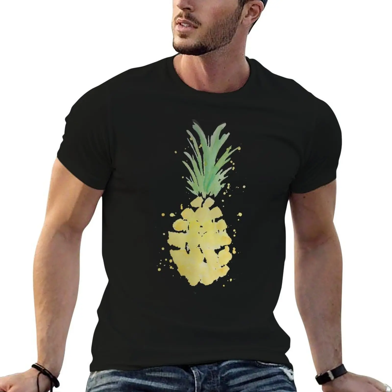 

Watercolor Pineapple T-Shirt funny t shirts cotton cotton t shirt pack T-Shirt