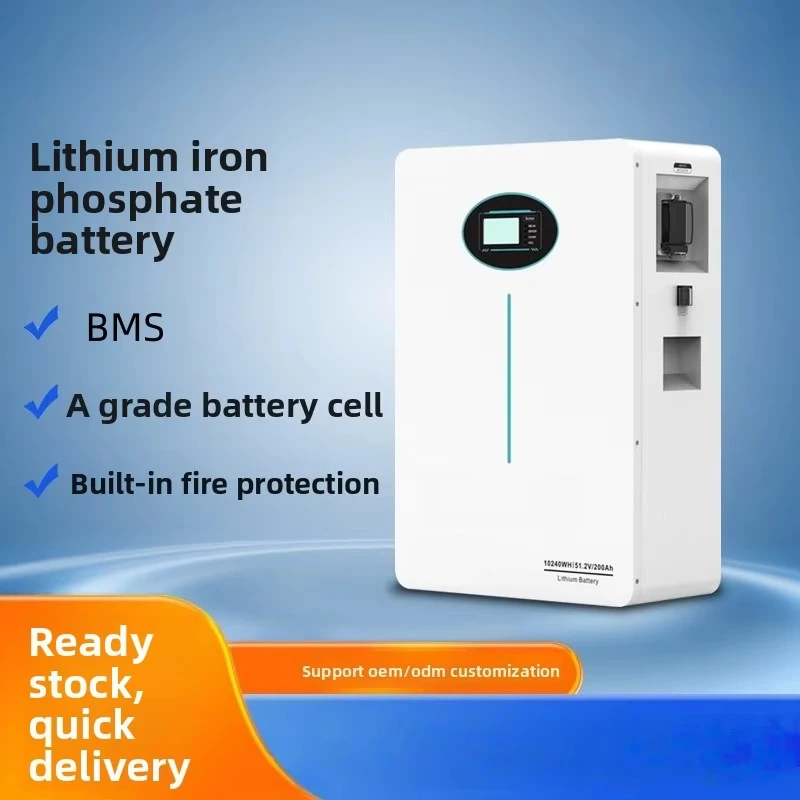 25.6V 100AH 200AH 300AH LiFePO4 Home Energy Storage Battery System Wall-Mounted Solar CAN Reduces Electricity Bills IP66