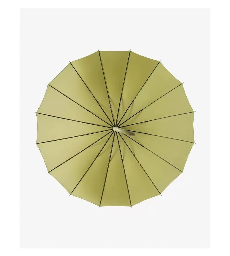 

Зонт на 16 костей в японском стиле с кожаной ручкой и изогнутым крючком, большой двойной зонт от солнечных батарей