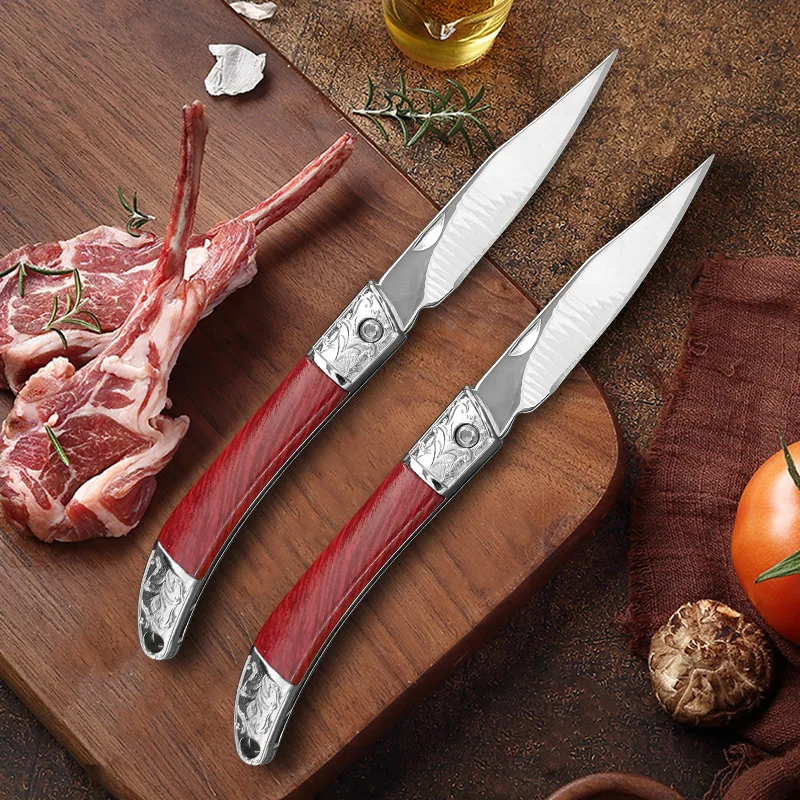 Folding Knife Slicing Meat Paring Fruit Boning Knife Fish Fillet Kitchen Knives Hand Forge Plastic Handle Utility Folding Knives