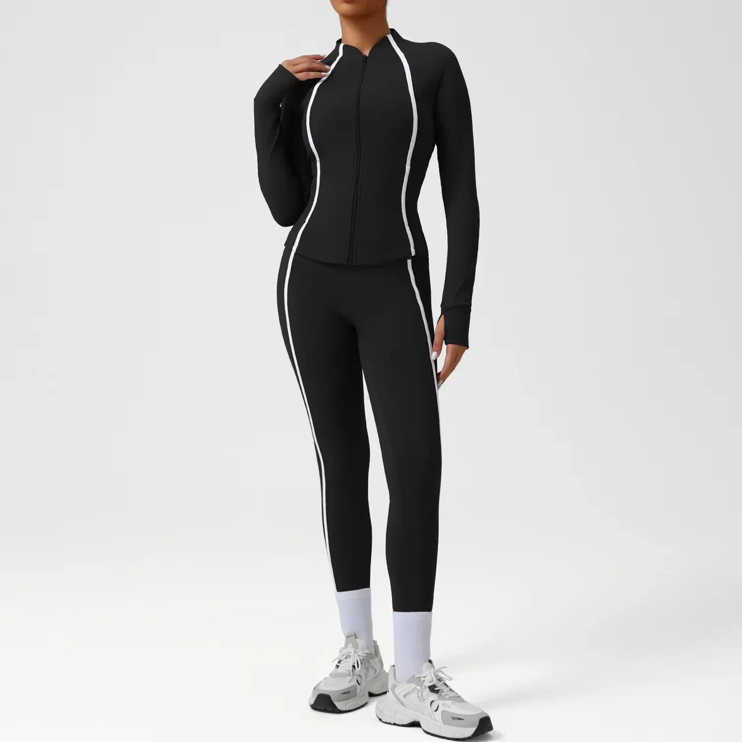 

Women's High-Elasticity Yoga Outfit Print Bra Coat Set for Gym Running Breathable Fitness Coat Butt-Lifting Leggings for Outdoor