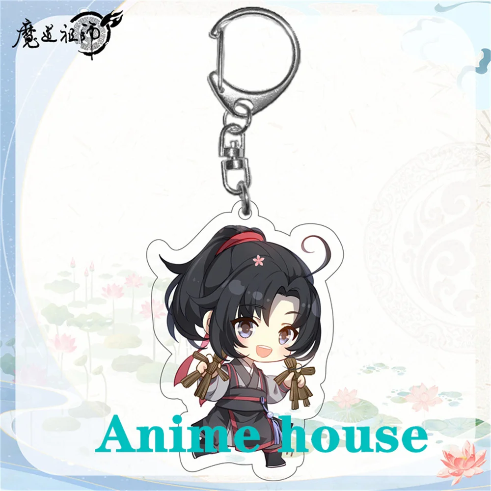 Cutey Anime Grandmaster of Demonic Culture Keychain weiying Mo Dao Zu Shi Cartoon Character Acrylic Pendant Keyring 6cm