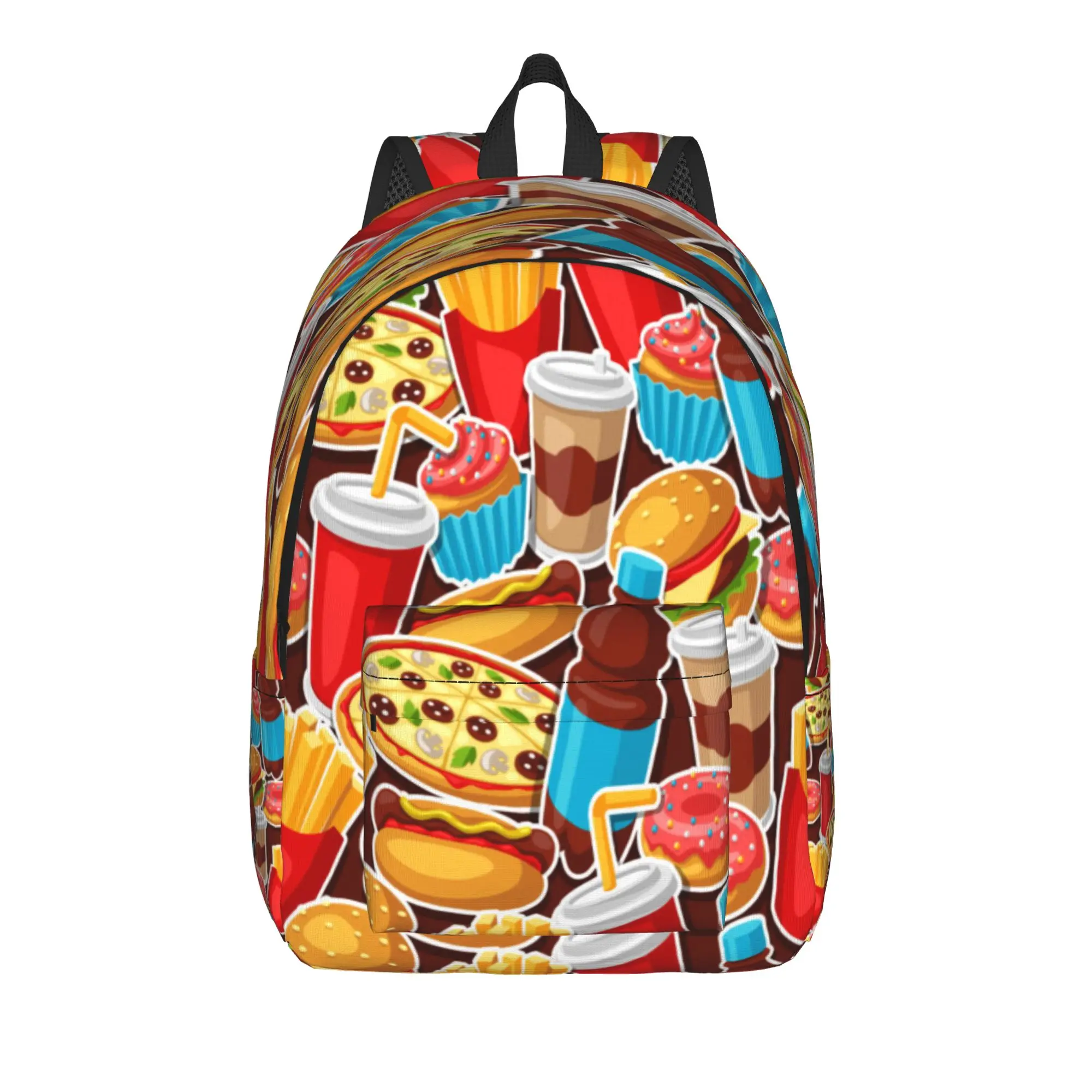 fast food meal Backpack Boy  Lightweight Backpacks Polyester Style School Bags Camping Custom Rucksack