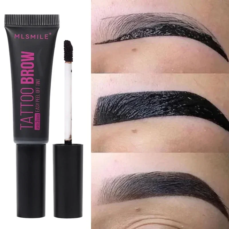 Semi-Permanent Peel Off Dye Eyebrow Gel Cream Waterproof Sweatproof Lasting Brow Tattoo Tint Tearing Eyebrows Makeup Cosmetics