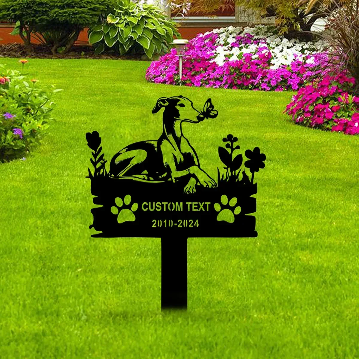 Custom Greyhound Memorial Stake: A Touching Metal Sign. Personalize with Name, An Ideal Outdoor Tribute for Your Beloved Dog.