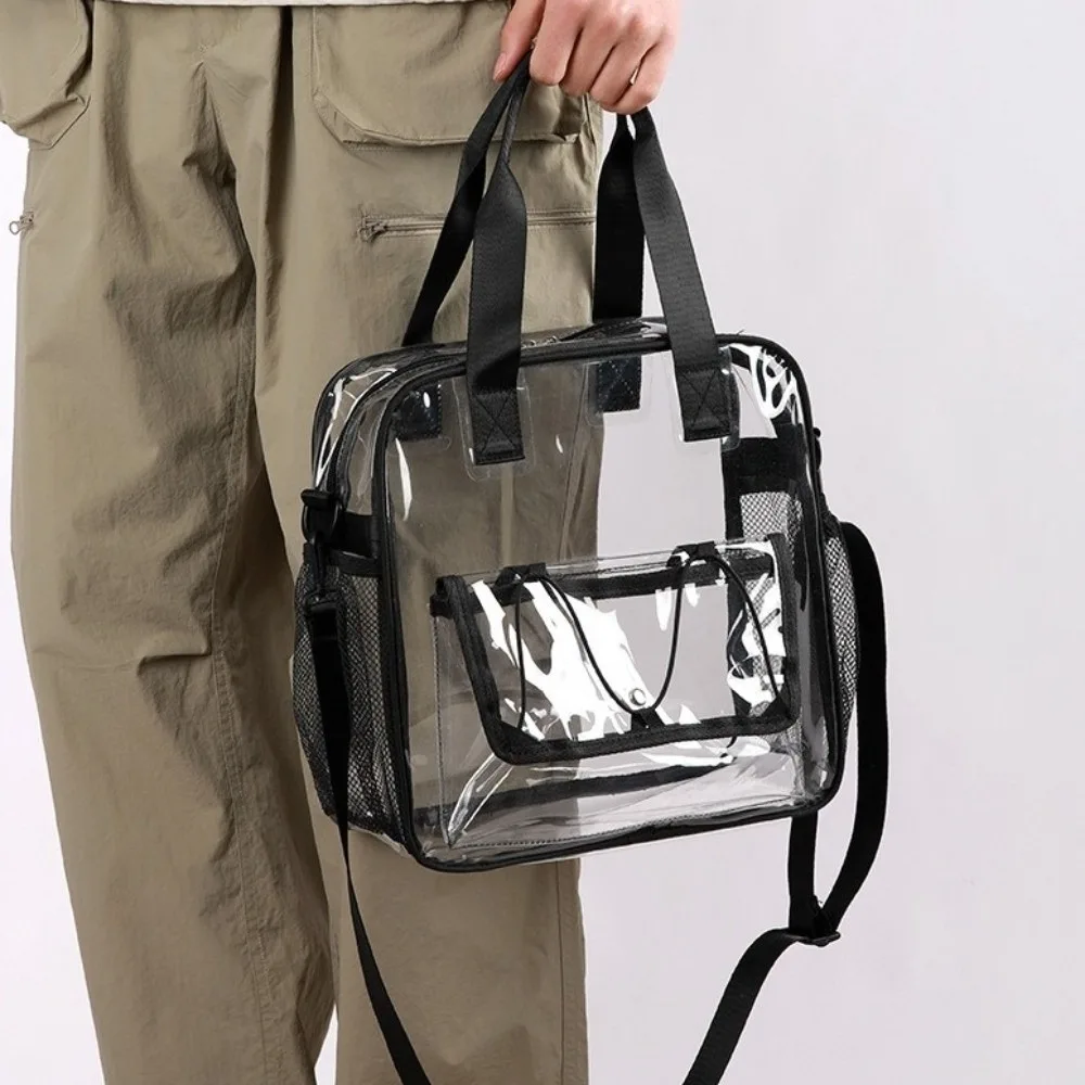 

Large Capacity Transparent Crossbody Bag Waterproof PVC Toiletries Handbag Sports Tote Bag Lightweight Beach Swimming Bag Beach