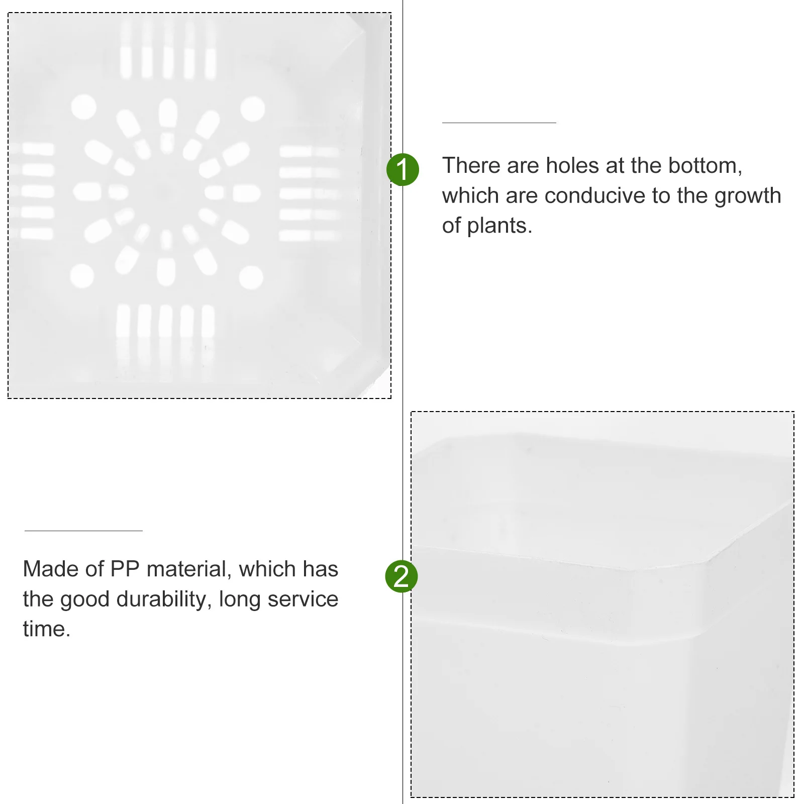 

20 Pcs Seedling Pot Planting Container Plastic Nursery Pots for Succulent Starter Garden Use with Drainage Holes Lightweight PP