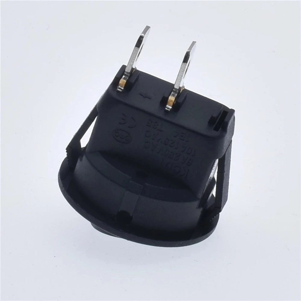 10PCS/lot KCD1 2PIN Diameter23MM Small Round DPDT Black Push Button Rocker SwitchON-ON Boat Power Hot Sale Rocker Switch 6A/250V