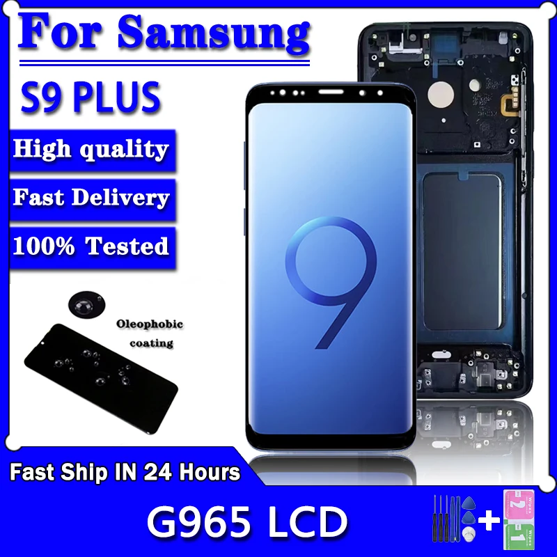 TFT Quality S9 Plus Display Screen With Frame For Samsung S9+ G965 G965F LCD Display Touch Screen Digitizer Assembly Replacement