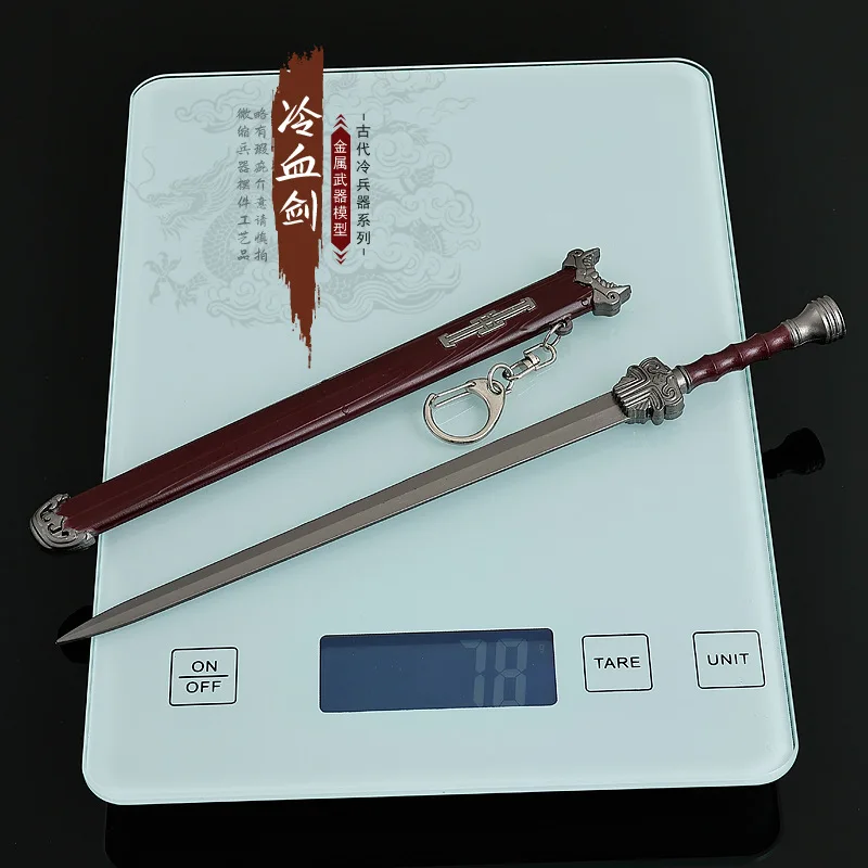 Arma fría de 22cm/8,66 pulgadas, espada samurái, periféricos de Cosplay Katana con vaina, modelo de accesorios, regalo de Metal para niño, juguetes coleccionables al aire libre