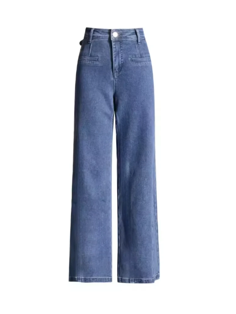 HOUZHOU Sweet Bow High Waist Jeans for Women Y2k Blue Vintage Aesthetic Straight Denim Trousers Korean Fashion Casual Baggy Jean