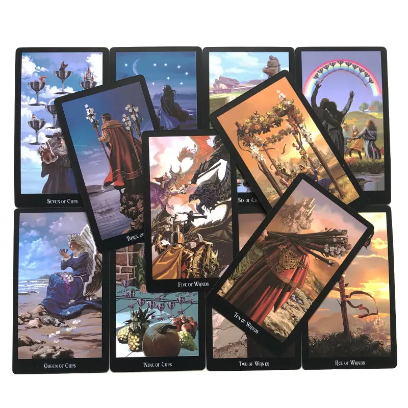 Hot sales Witches Tarot Oracle Card Fate Divination Prophecy Card Family Party Game Tarot 78 Card Deck PDF Guide
