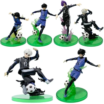 Bloques azules Anime Isagi Yoichi Seishiro Bachira Meguru Bachira Meguru Mikage Reo PVC figuras de acción Anime modelo de dibujos animados juguete para regalo