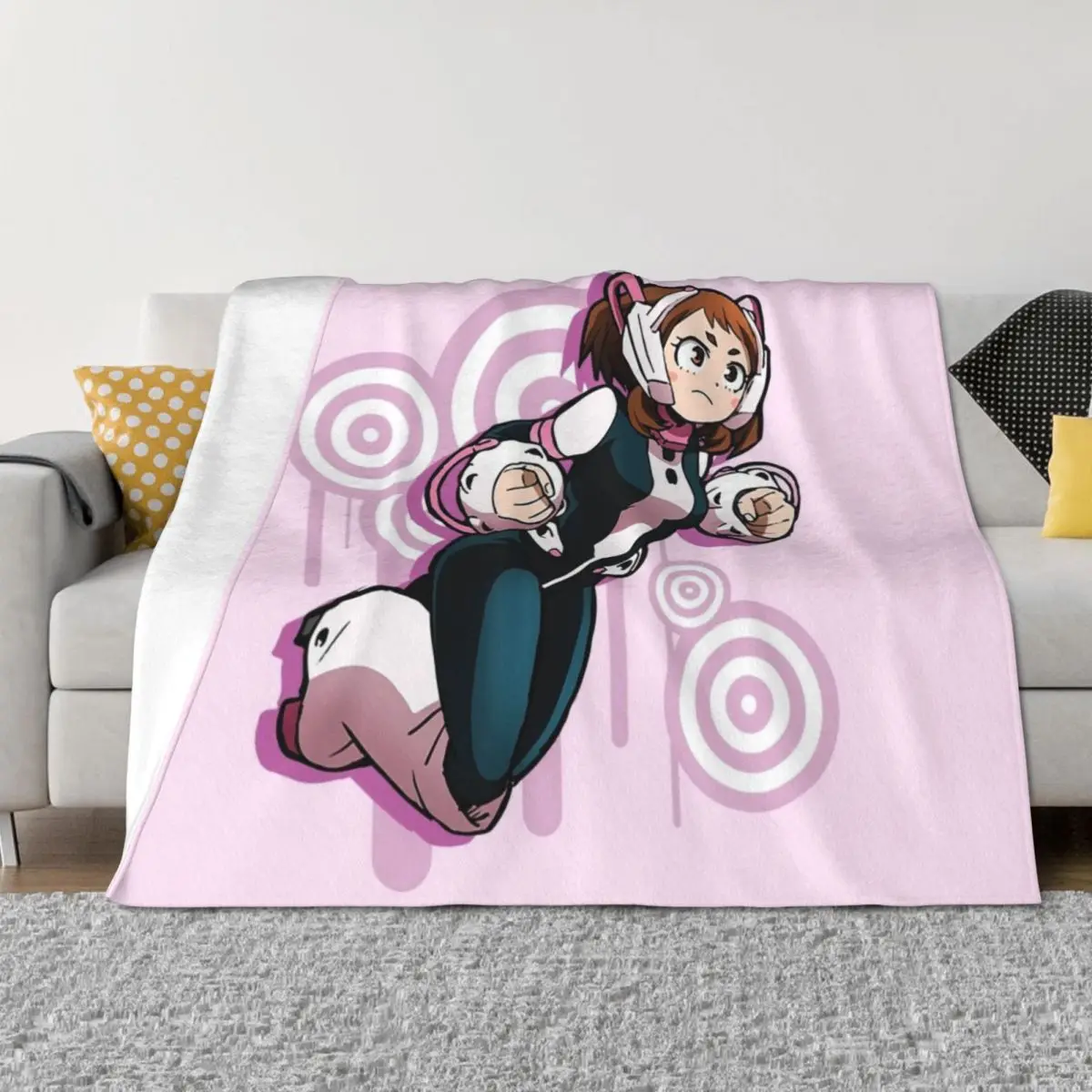 

BNHA Uraraka Ochaco Throw Blanket Personalized Gift Decorative Sofa Cute Warm Blankets