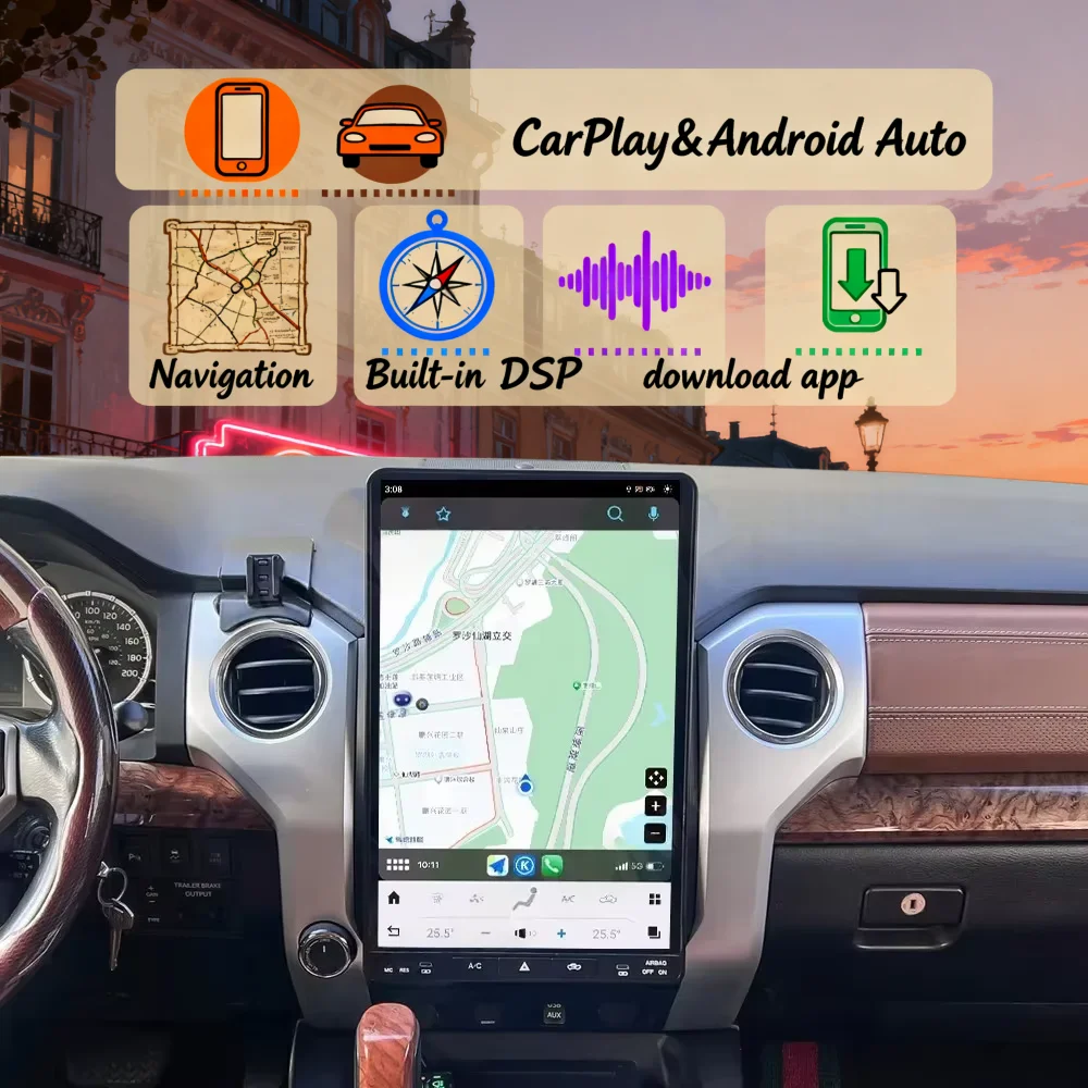 

For Toyota Tundra 2014 2015 2016 -2019 16.8 Inch Android 13 CarPlay Car Radio Touch Screen Multimedia Player GPS Navi Head unit