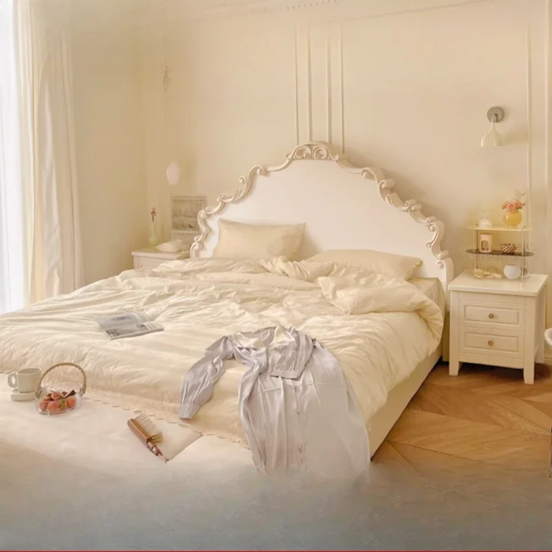 Organizer Princess Bed European Double Frame Lazy Designer Bed Fashionable Confortable Quality Wood Muebles Bedroom Furniture