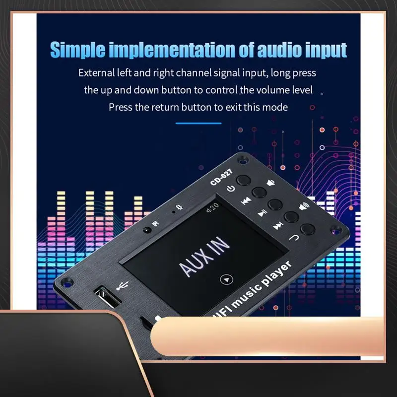 

2.8-Inch Color Screen Bluetooth 5.1 Car Synchronization Lossless Decoding Board Time Alarm Clock Fm Audio Decoder