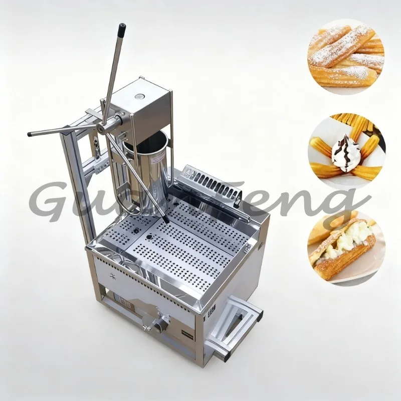 Portable Commercial Gas Frying Machine, Automatic Gas Deep Fryer for Restaurant Street Food Snack Preparation