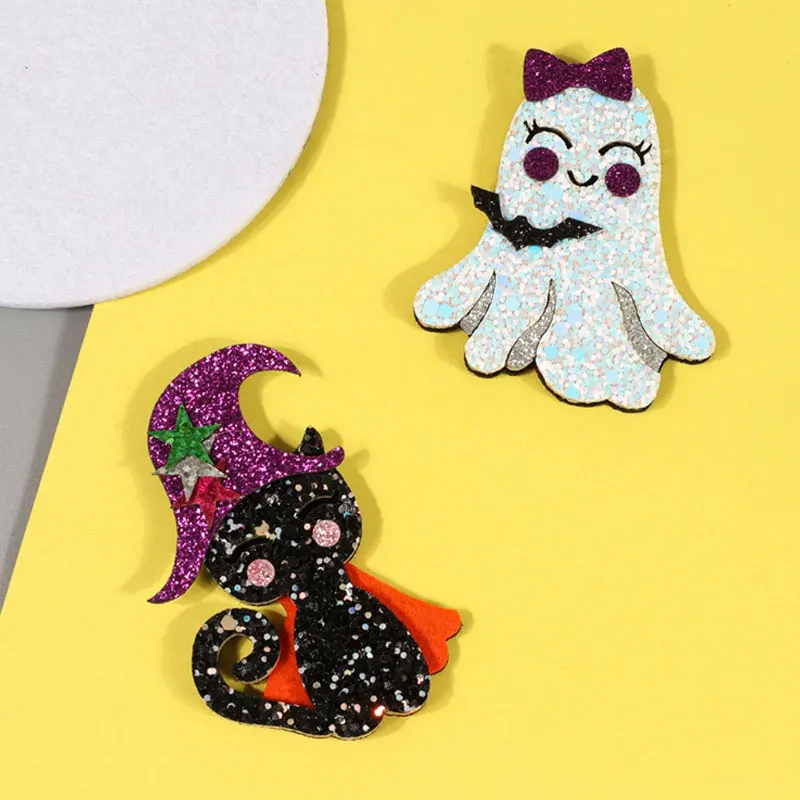 100Pcs Halloween Wizard Cat Bow Ghost Patch For DIY Headwear Accessories Party Costume Decoration Materials