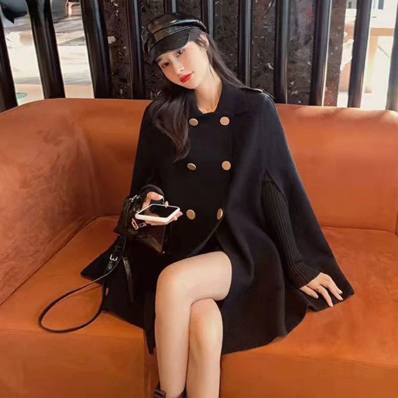 

Long Blends Women New Arrival Autumn Winter Design Casual Outwear Handsome All-match Mujer Daily Solid Harajuku BF Temperament
